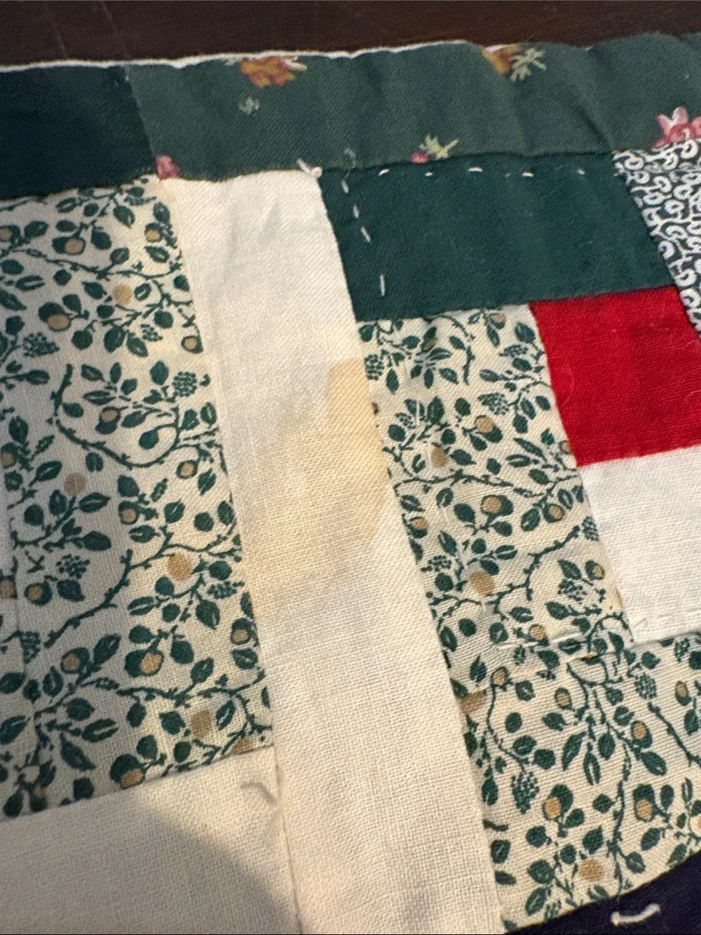 Hand stitched  Winter Cabin Quilt